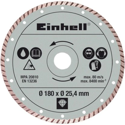 Einhell Diamanttrennscheibe 180 Mm X 25,4 Mm Turbo 1 Einhell Diamanttrennscheibe 180 Mm X 25,4 Mm Turbo