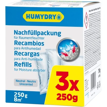 Humydry Compact Raumentfeuchter Nachfüllpack Neutral 3 X 250 G 1 Humydry Compact Raumentfeuchter Nachfüllpack Neutral 3 X 250 G