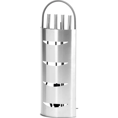 Firefix Kaminbesteck Edelstahl 5-teilig Mit Rückwand 2 Firefix Kaminbesteck Edelstahl 5-teilig Mit Rückwand – Bild 2