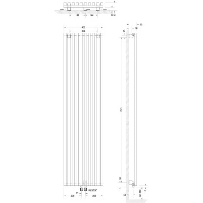 Schulte ExpressPlus Design-Heizkörper Lyon Mittelanschluss 1.094W Alpinweiß 3 Schulte ExpressPlus Design-Heizkörper Lyon Mittelanschluss 1.094W Alpinweiß – Bild 3