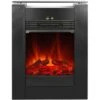 EL Fuego Elektrokamin Tessin Schwarz Mit Heizung Dimmbar 1,8 KW