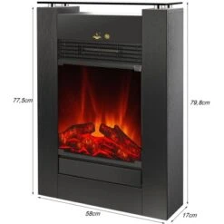 EL Fuego Elektrokamin Tessin Schwarz Mit Heizung Dimmbar 1,8 KW 18 EL Fuego Elektrokamin Tessin Schwarz Mit Heizung Dimmbar 1,8 KW -Heimwerkzeuge Geschäft 4416186 2240 AY0627 3