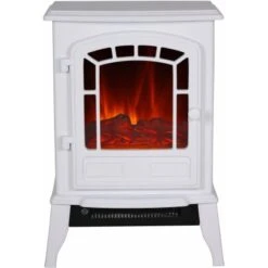 EL Fuego Elektrokamin Como Weiß Mit Heizung 2 KW