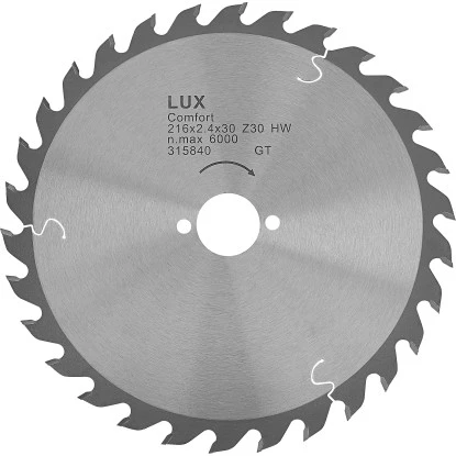 LUX HM-Kappsägeblatt Holz Ø 216 Mm 30 Zähne 1 LUX HM-Kappsägeblatt Holz Ø 216 Mm 30 Zähne