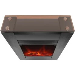EL Fuego Elektrokamin Tessin Schwarz Mit Heizung Dimmbar 1,8 KW 19 EL Fuego Elektrokamin Tessin Schwarz Mit Heizung Dimmbar 1,8 KW -Heimwerkzeuge Geschäft 6 2240 AY0627 Detailfoto 1