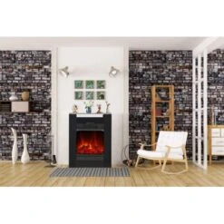 EL Fuego Elektrokamin Tessin Schwarz Mit Heizung Dimmbar 1,8 KW 29 EL Fuego Elektrokamin Tessin Schwarz Mit Heizung Dimmbar 1,8 KW -Heimwerkzeuge Geschäft 6 2240 AY0627 Milieufoto 2