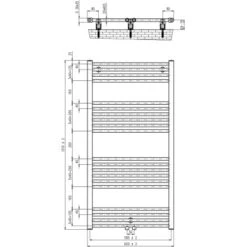Schulte Design-Heizkörper Gerade Mit Mittenanschluss 551 W Alpinweiß -Heimwerkzeuge Geschäft 86159 4037563201069 Skizze